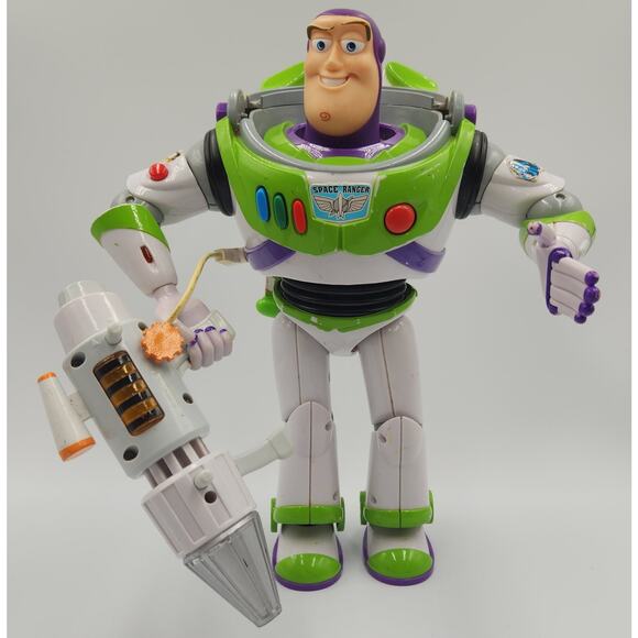 Toy Story POWER BLASTER BUZZ LIGHTYEAR Lights & Sounds Action Figure Toy RARE! - Picture 1 of 7